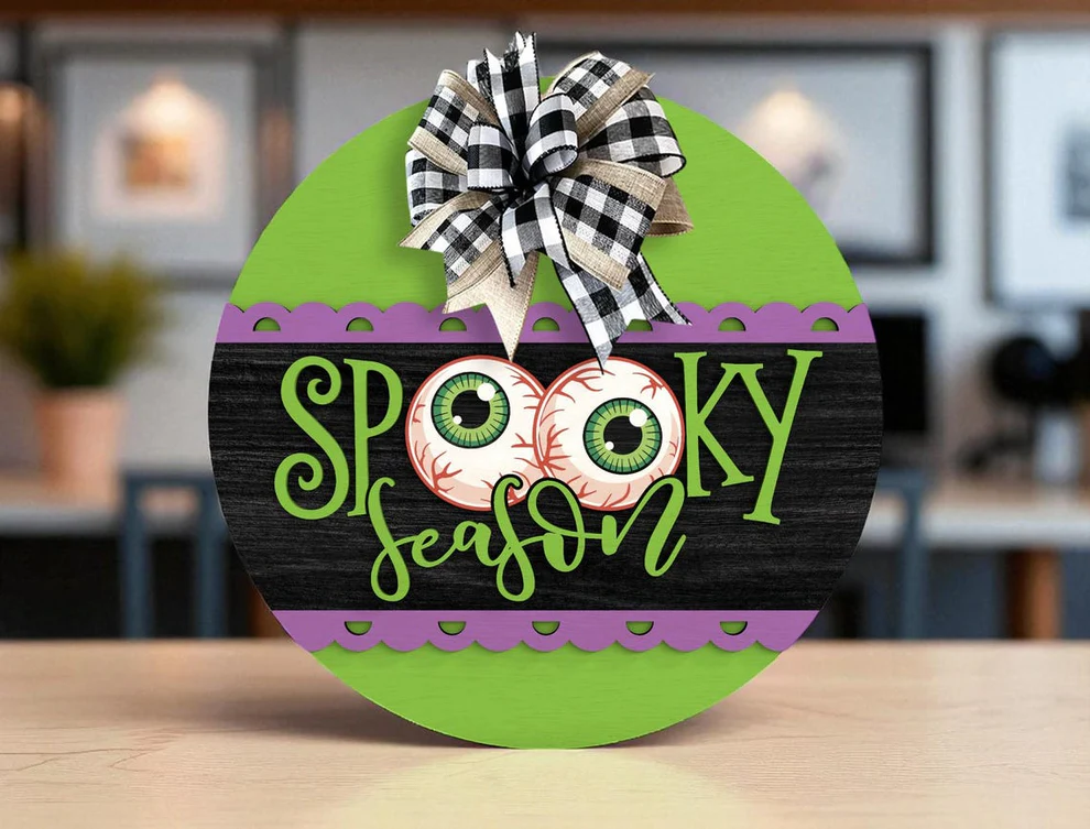 Spooky Eyeball Wood Signs Outdoor, Halloween Front Door Decor, Halloween Yard Decorations Regular price$69.99